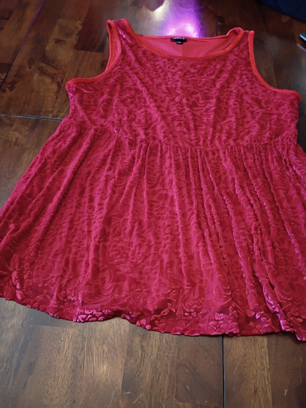 Torrid Embossed Tank Babydoll Top.